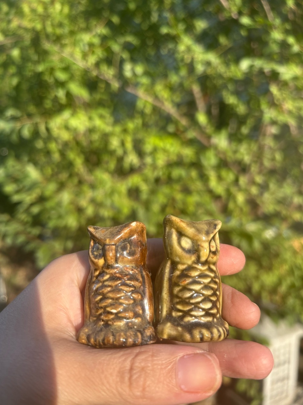 Vintage Tiny Owl Figurine Decorative Home Accent